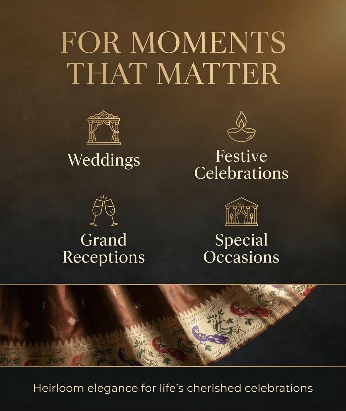 Peach Royale Peacock Silk Saree